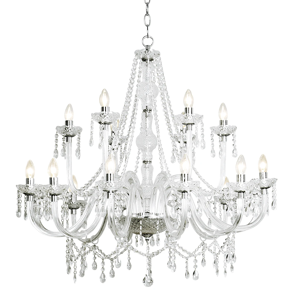 18 Arm Glass Crystal Chandelier Double Insulated | Washington Lighting and Interiors 18 Arm Glass Crystal Chandelier Double Insulated | Washington Lighting and Interiors