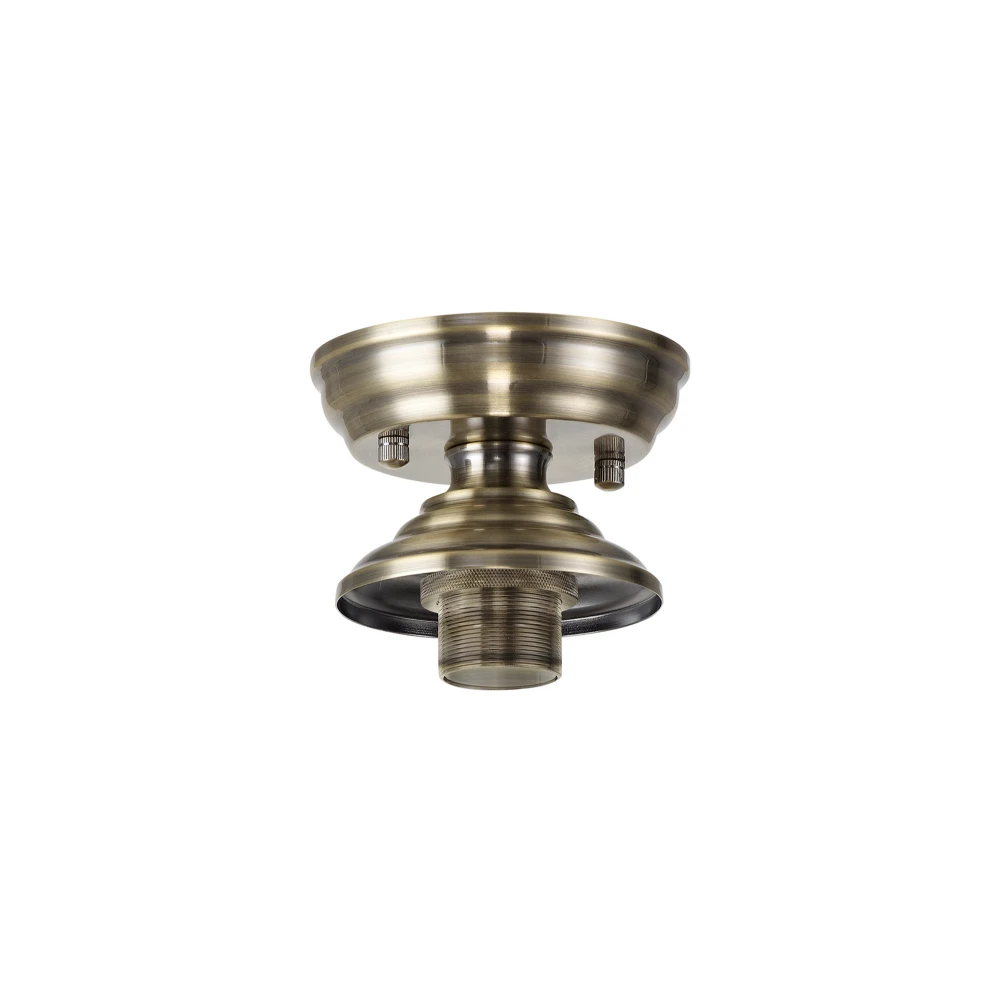 Lovat Flush Ceiling Fitting 1 X E27 Antique Brass | Washington Lighting and Interiors Lovat Flush Ceiling Fitting 1 X E27 Antique Brass | Washington Lighting and Interiors