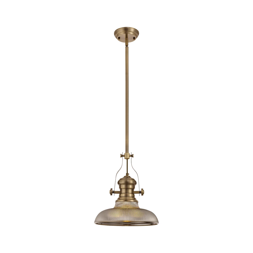 Lovat 1 Light Pendant E27 with 30cm Round Glass Shade Antique Brasssmoked | Washington Lighting and Interiors Lovat 1 Light Pendant E27 with 30cm Round Glass Shade Antique Brasssmoked | Washington Lighting and Interiors