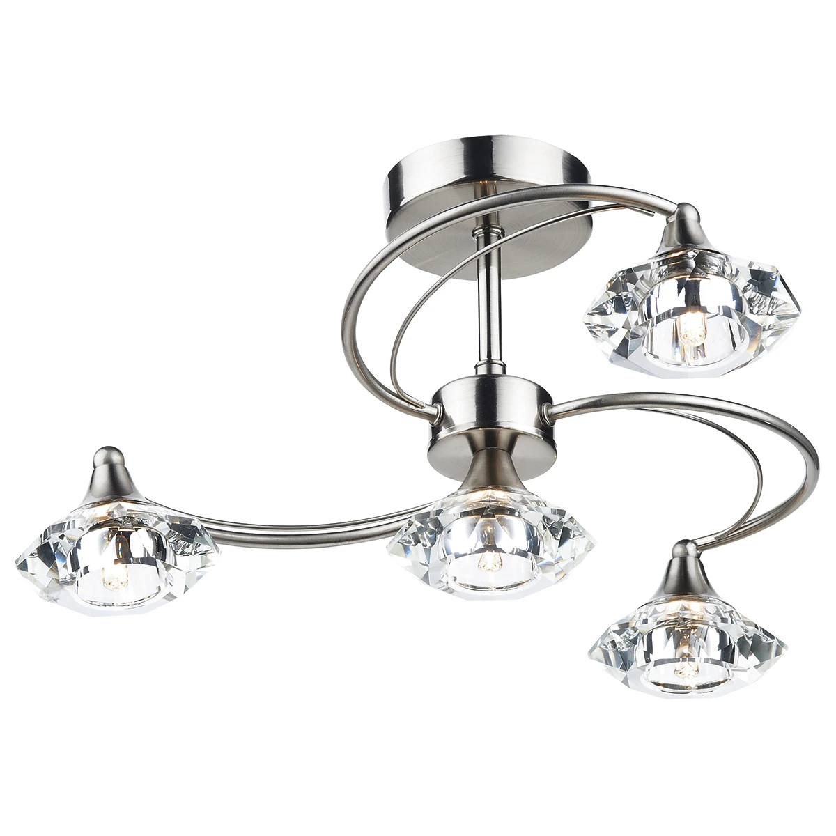 4 Arm Semi-flush Ceiling Light with Cut Crystal Glass | Washington Lighting and Interiors 4 Arm Semi flush Ceiling Light with Cut Crystal Glass | Washington Lighting and Interiors