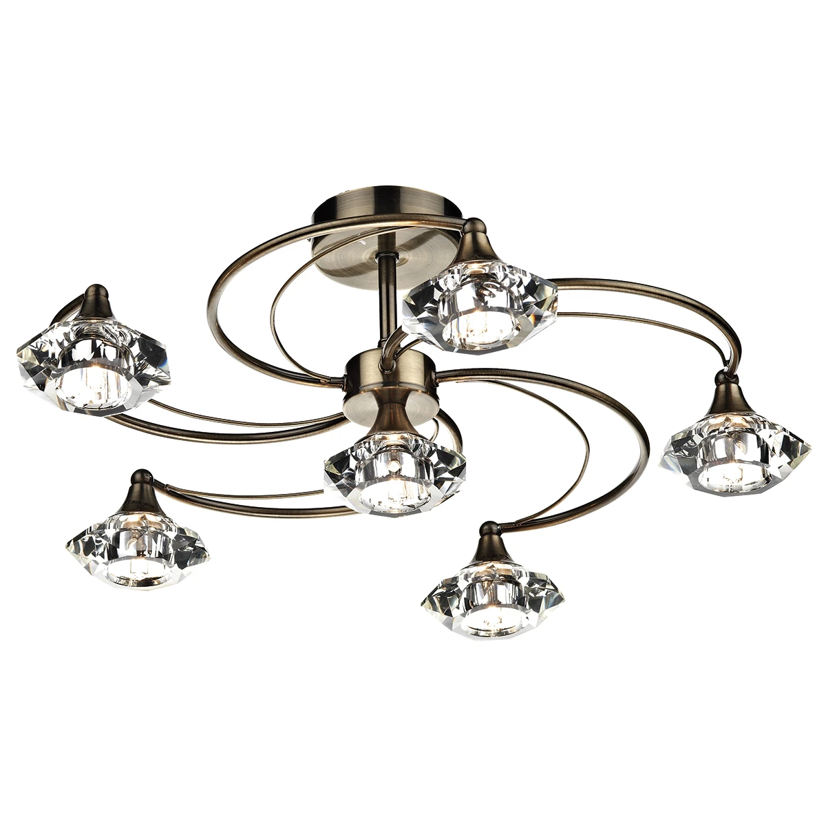Traditional 6 Arm Semi-flush Ceiling Light | Washington Lighting and Interiors Traditional 6 Arm Semi flush Ceiling Light | Washington Lighting and Interiors