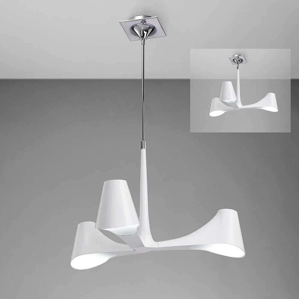 Pendantsemi Ceiling 3 Light Polished Chromewhite | Washington Lighting and Interiors Pendantsemi Ceiling 3 Light Polished Chromewhite | Washington Lighting and Interiors