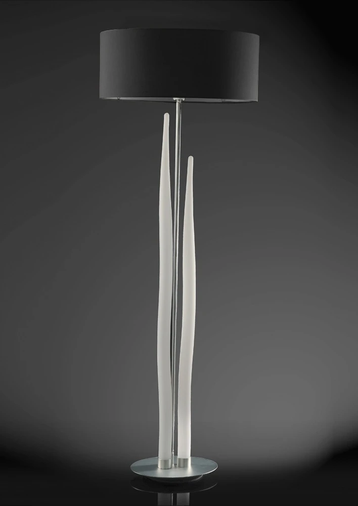 Floor Lamp 3 Light with Shade Silveropal Whiteblack Indoor | Washington Lighting and Interiors Floor Lamp 3 Light with Shade Silveropal Whiteblack Indoor | Washington Lighting and Interiors