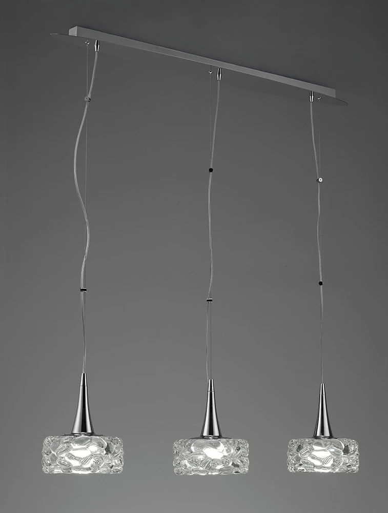 Pendant 3 Light E27 Line Large Polished Chrome | Washington Lighting and Interiors Pendant 3 Light E27 Line Large Polished Chrome | Washington Lighting and Interiors