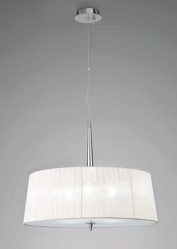 Single Pendant 3 Light E14 Polished Chrome with White Shade | Washington Lighting and Interiors Single Pendant 3 Light E14 Polished Chrome with White Shade | Washington Lighting and Interiors