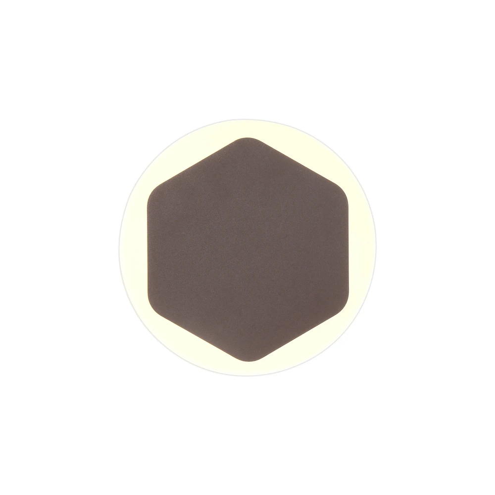 Manning Magnetic Base Wall Lamp 12w Led 3000k 498lm 15cm Vertical Hexagonal 19cm Round Centre Coffeeacrylic Frosted Diffuser | Washington Lighting and Interiors Manning Magnetic Base Wall Lamp 12w Led 3000k 498lm 15cm Vertical Hexagonal 19cm Round Centre Coffeeacrylic Frosted Diffuser | Washington Lighting and Interiors