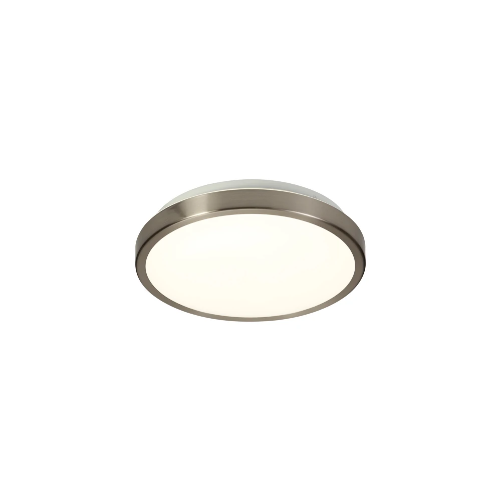 Maud Ceiling 1 X 12w Led 4000k 565lm Ip44 Satin Nickelwhite 3yrs Warranty | Washington Lighting and Interiors Maud Ceiling 1 X 12w Led 4000k 565lm Ip44 Satin Nickelwhite 3yrs Warranty | Washington Lighting and Interiors