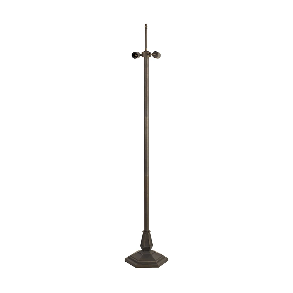 Melcrest Octagonal Floor Lamp 2 X E27 Aged Antique Brass | Washington Lighting and Interiors Melcrest Octagonal Floor Lamp 2 X E27 Aged Antique Brass | Washington Lighting and Interiors
