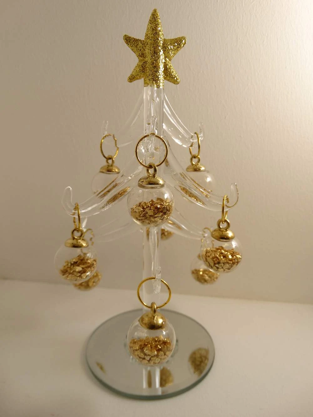 Mini Glass Christmas Tree Ornament Golden | Washington Lighting and Interiors Mini Glass Christmas Tree Ornament Golden | Washington Lighting and Interiors