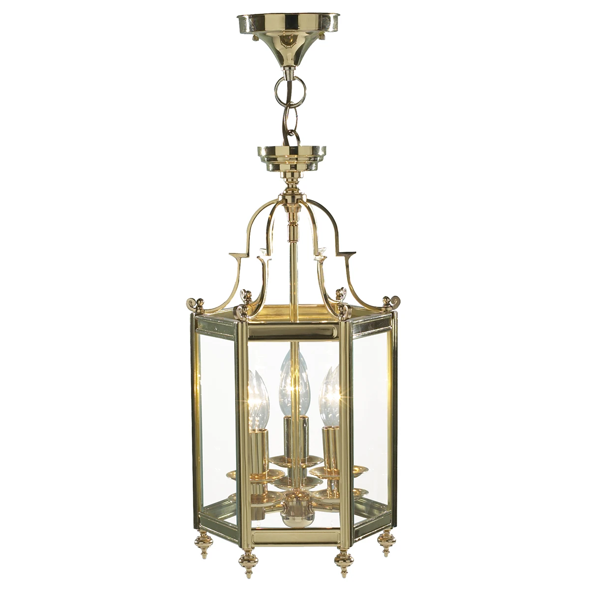 Hexagonal Hall Lantern Dual Mount Polished Brass | Washington Lighting and Interiors Hexagonal Hall Lantern Dual Mount Polished Brass | Washington Lighting and Interiors