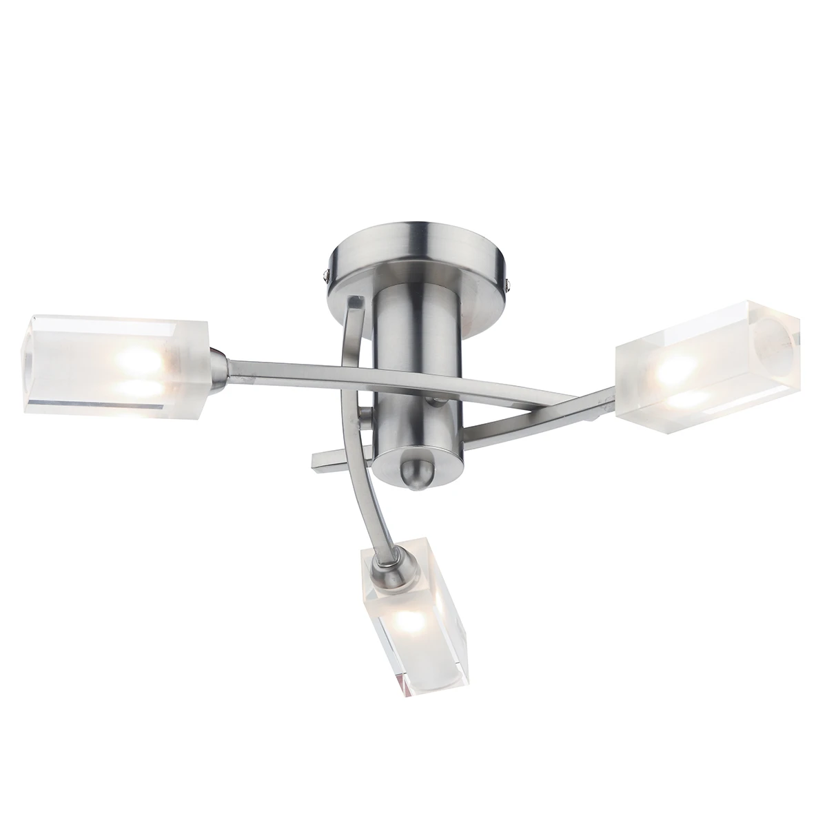 Modern 3 Light Semi-flush Satin Chrome | Washington Lighting and Interiors Modern 3 Light Semi flush Satin Chrome | Washington Lighting and Interiors
