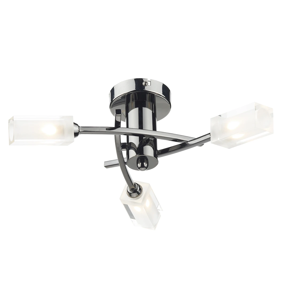 Modern 3 Light Semi-flush Black Chrome | Washington Lighting and Interiors Modern 3 Light Semi flush Black Chrome | Washington Lighting and Interiors
