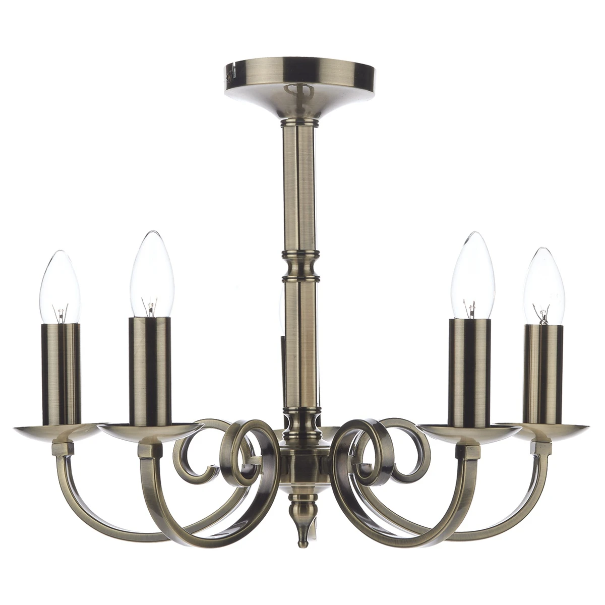 Dual Mount 5 Light Ceiling Pendant in Antique Brass | Washington Lighting and Interiors Dual Mount 5 Light Ceiling Pendant in Antique Brass | Washington Lighting and Interiors
