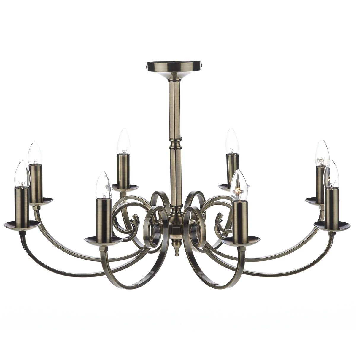Dual Mount 8 Light Ceiling Pendant in Antique Brass | Washington Lighting and Interiors Dual Mount 8 Light Ceiling Pendant in Antique Brass | Washington Lighting and Interiors