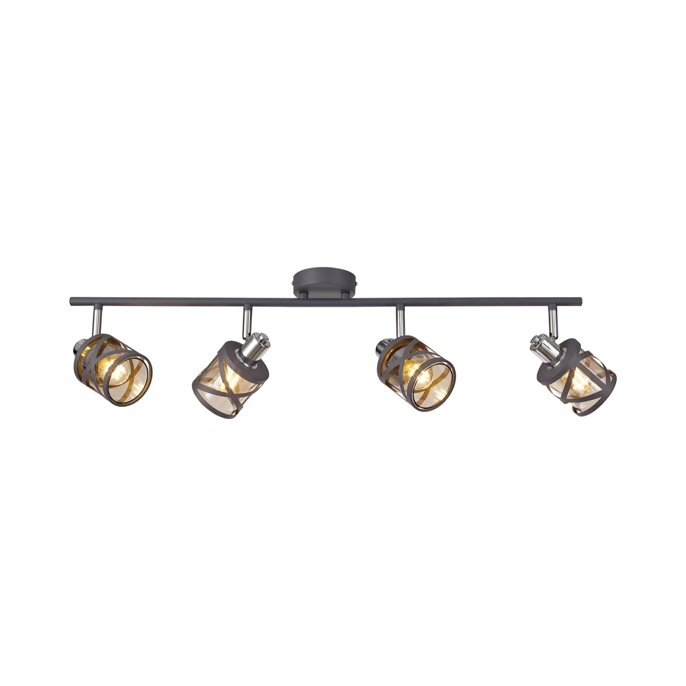 Norman 4 Linear Bar Light Spotlight E14 Matt Greypolished Chromecognac | Washington Lighting and Interiors Norman 4 Linear Bar Light Spotlight E14 Matt Greypolished Chromecognac | Washington Lighting and Interiors