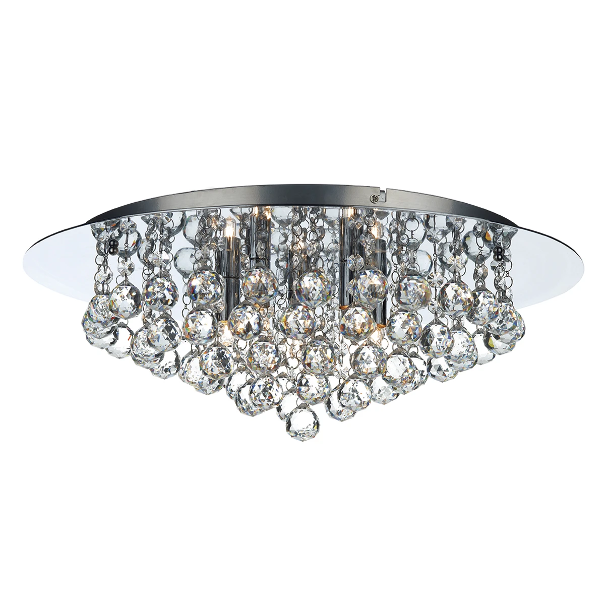 5 Light Flush Polished Chrome Ceiling Light with Crystal Glass | Washington Lighting and Interiors 5 Light Flush Polished Chrome Ceiling Light with Crystal Glass | Washington Lighting and Interiors