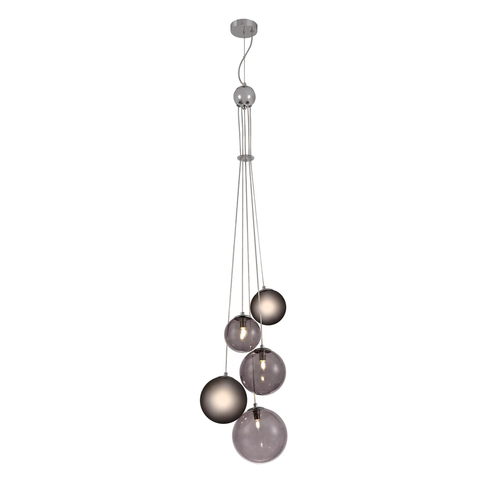 Ramsay Pendant 5 X G9 Polished Chromesmoked Glass | Washington Lighting and Interiors Ramsay Pendant 5 X G9 Polished Chromesmoked Glass | Washington Lighting and Interiors