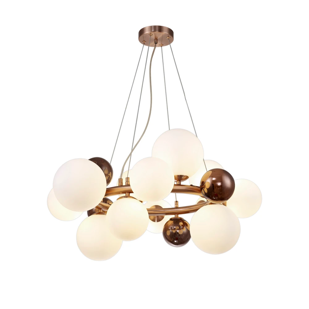 Ramsay Circular Pendant 12 X G9 Copper Opalcopper Glass | Washington Lighting and Interiors Ramsay Circular Pendant 12 X G9 Copper Opalcopper Glass | Washington Lighting and Interiors