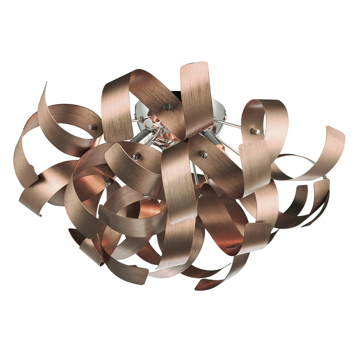 Flush 4 Light Ribbon Ceiling Pendant in Satin Copper | Washington Lighting and Interiors Flush 4 Light Ribbon Ceiling Pendant in Satin Copper | Washington Lighting and Interiors
