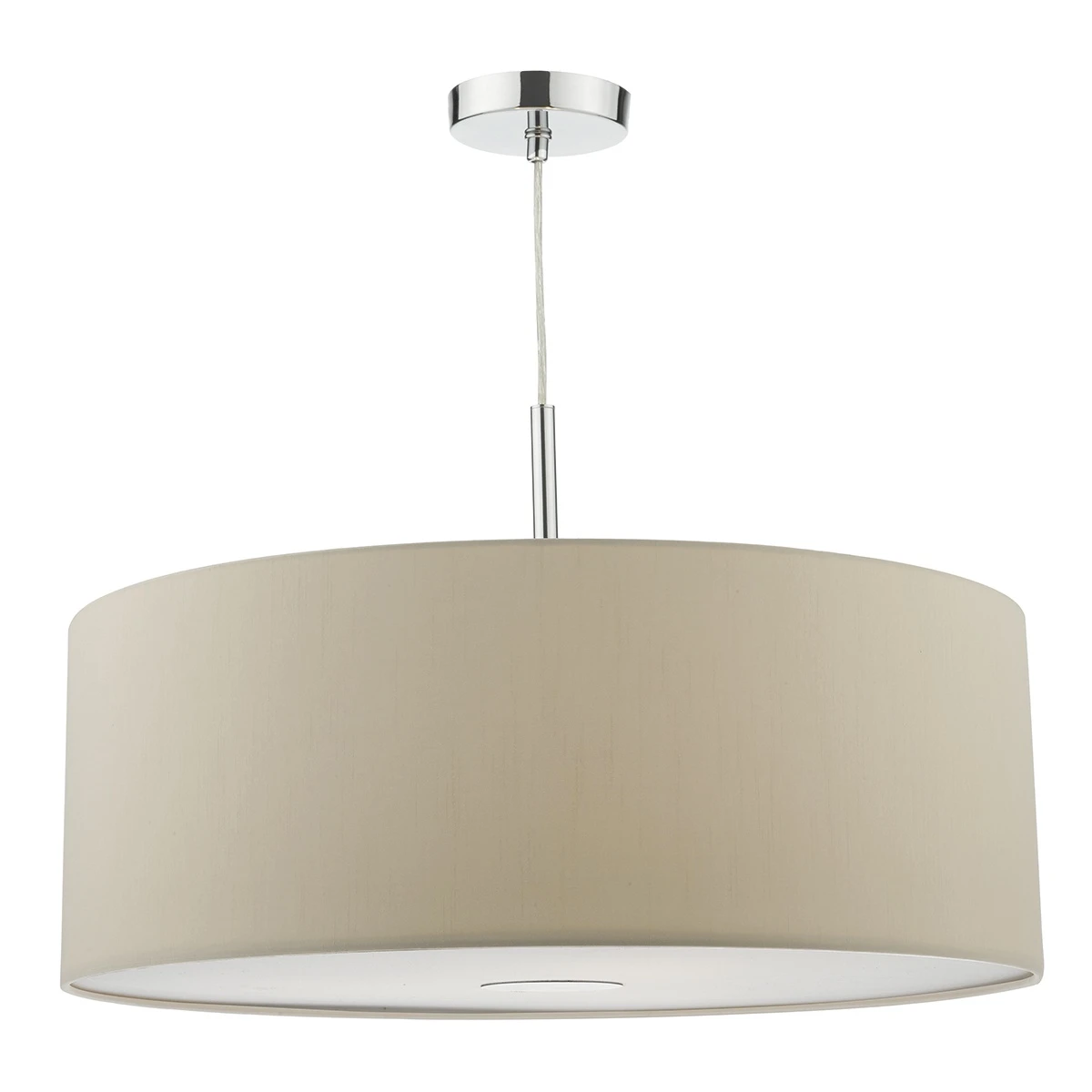 3 Light Pendant 60cm Drum Ecru Faux Silk | Washington Lighting and Interiors 3 Light Pendant 60cm Drum Ecru Faux Silk | Washington Lighting and Interiors
