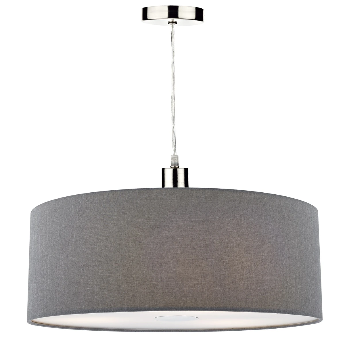 Easy Fit 60cm Faux Silk Grey Drum Shade Only | Washington Lighting and Interiors Easy Fit 60cm Faux Silk Grey Drum Shade Only | Washington Lighting and Interiors