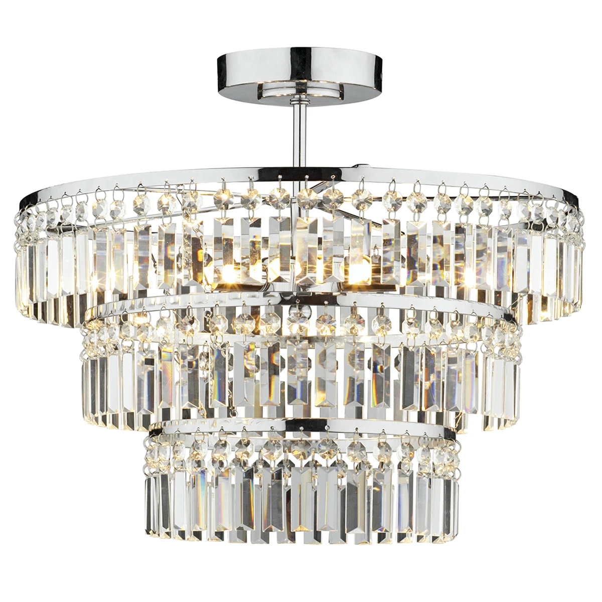 3 Light 3 Tier Semi-flush Polished Chrome | Washington Lighting and Interiors 3 Light 3 Tier Semi flush Polished Chrome | Washington Lighting and Interiors