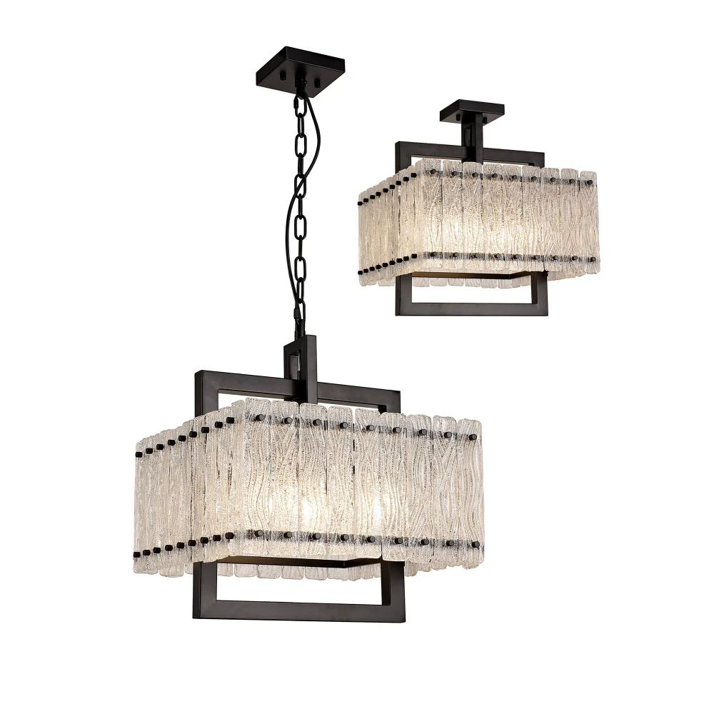 Scottsbury Large Square Pendant 5 Light E27 Matt Blackcrystal Sand Glass | Washington Lighting and Interiors Scottsbury Large Square Pendant 5 Light E27 Matt Blackcrystal Sand Glass | Washington Lighting and Interiors