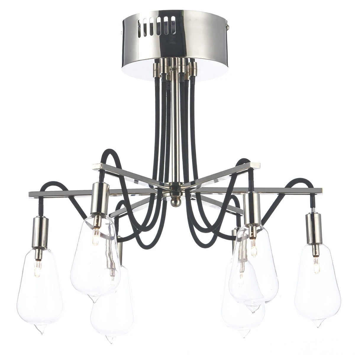 Semi Flush 6 Light Ceiling Pendant in Nickel | Washington Lighting and Interiors Semi Flush 6 Light Ceiling Pendant in Nickel | Washington Lighting and Interiors
