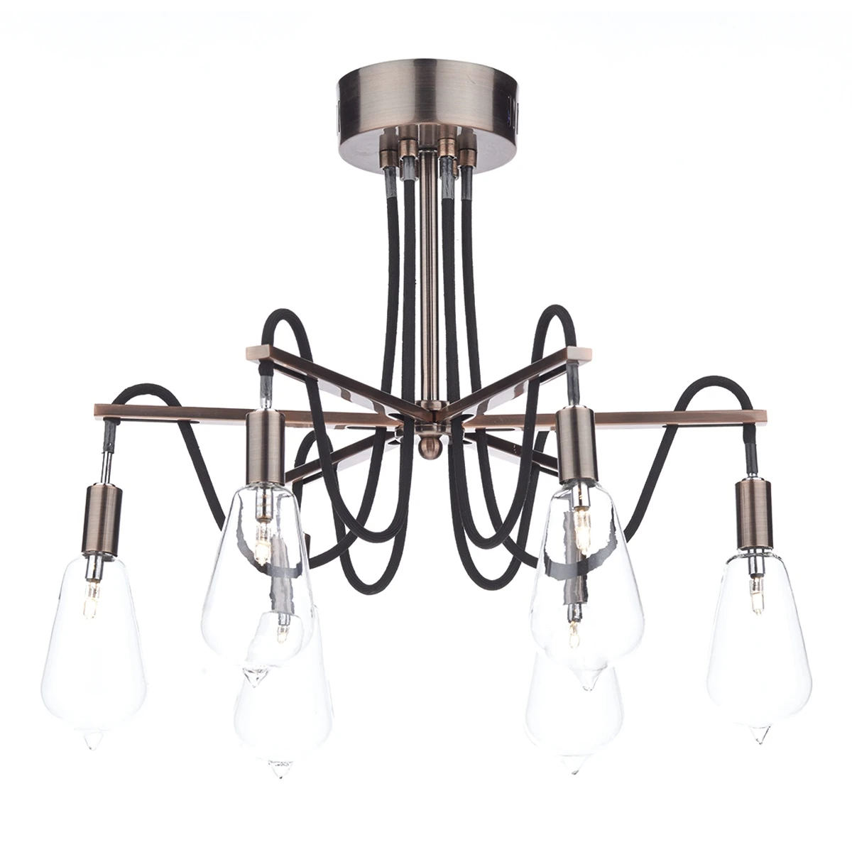 Semi Flush 6 Light Ceiling Pendant in Copper | Washington Lighting and Interiors Semi Flush 6 Light Ceiling Pendant in Copper | Washington Lighting and Interiors