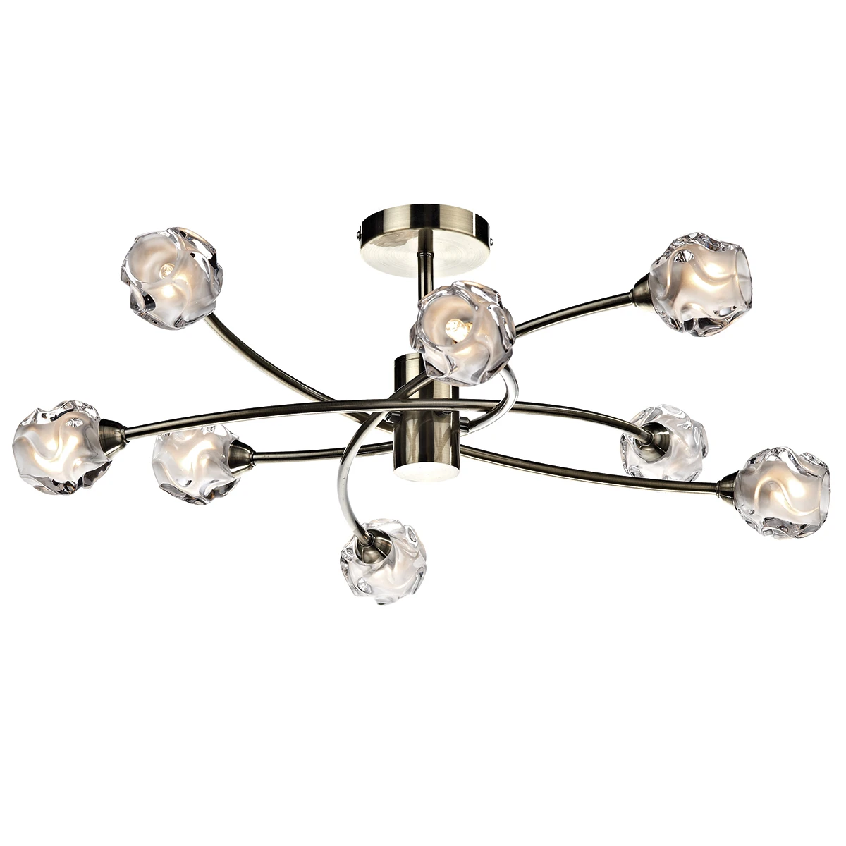 8 Light Semi-flush Antique Brass | Washington Lighting and Interiors 8 Light Semi flush Antique Brass | Washington Lighting and Interiors