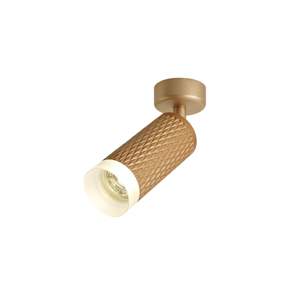 Shirl 1 Light Surface Mounted Spotlight Gu10 Champagne Goldacrylic Ring | Washington Lighting and Interiors Shirl 1 Light Surface Mounted Spotlight Gu10 Champagne Goldacrylic Ring | Washington Lighting and Interiors
