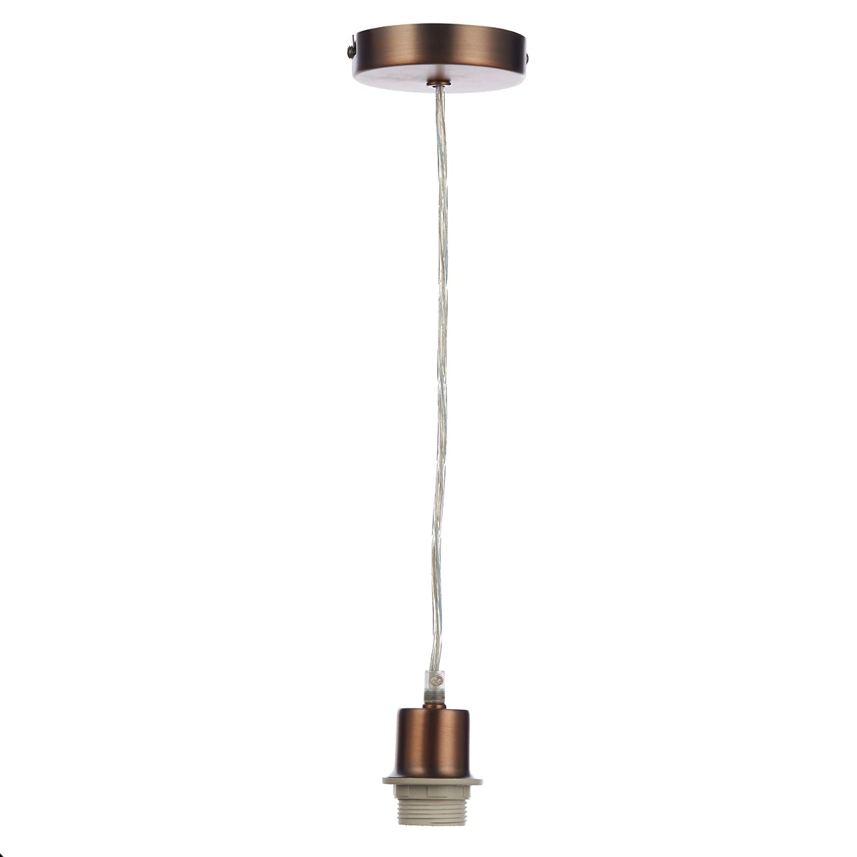 1 Light E27 Aged Copper Suspension with Clear Cable | Washington Lighting and Interiors 1 Light E27 Aged Copper Suspension with Clear Cable | Washington Lighting and Interiors