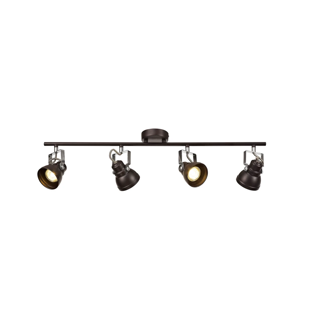 Talbot Adjustable Linear Bar Spotlight 4 X Gu10 max 10w Led Oiled Bronzepolished Chrome | Washington Lighting and Interiors Talbot Adjustable Linear Bar Spotlight 4 X Gu10 max 10w Led Oiled Bronzepolished Chrome | Washington Lighting and Interiors