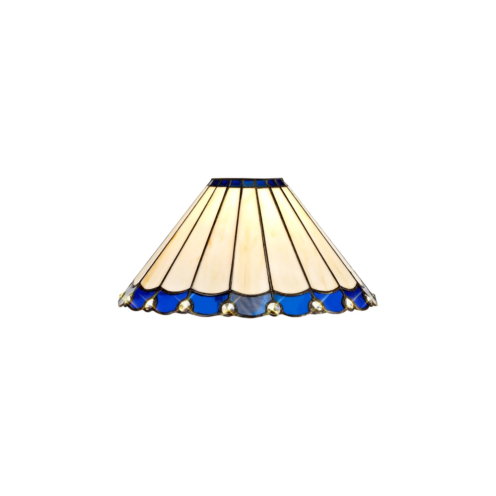 Uplands Tiffany 30cm Non-electric Shade Bluecreamcrystal | Washington Lighting and Interiors Uplands Tiffany 30cm Non electric Shade Bluecreamcrystal | Washington Lighting and Interiors