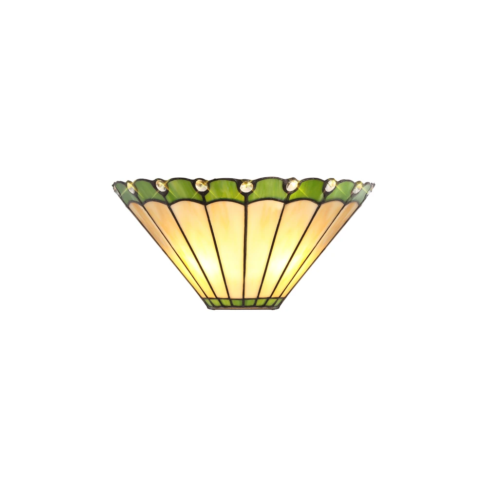 Uplands Tiffany Wall Lamp 2 X E14 Greencreamcrystal | Washington Lighting and Interiors Uplands Tiffany Wall Lamp 2 X E14 Greencreamcrystal | Washington Lighting and Interiors