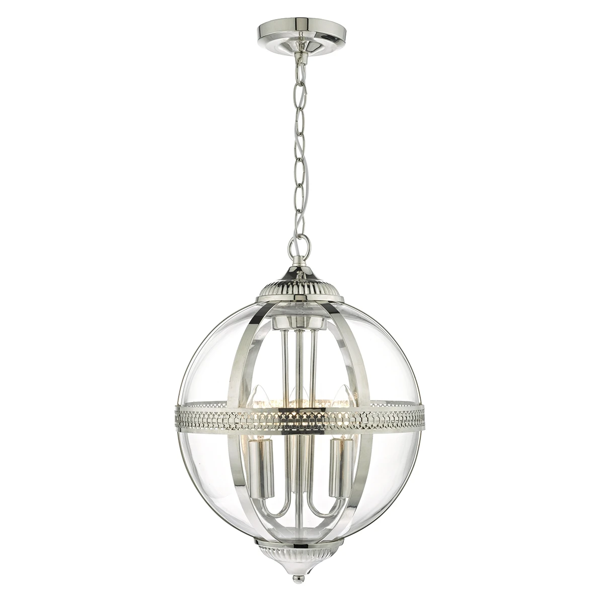 3 Light Pendant Polished Nickel Clear | Washington Lighting and Interiors 3 Light Pendant Polished Nickel Clear | Washington Lighting and Interiors