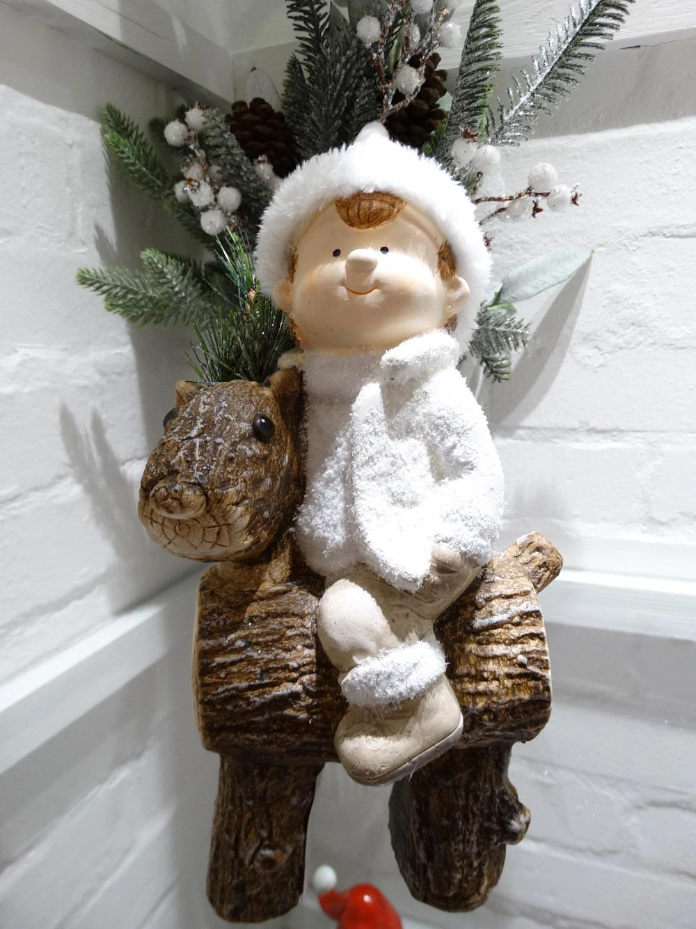 Children on Wooden Horse in Winter - Version 1 | Washington Lighting and Interiors Children on Wooden Horse in Winter Version 1 | Washington Lighting and Interiors