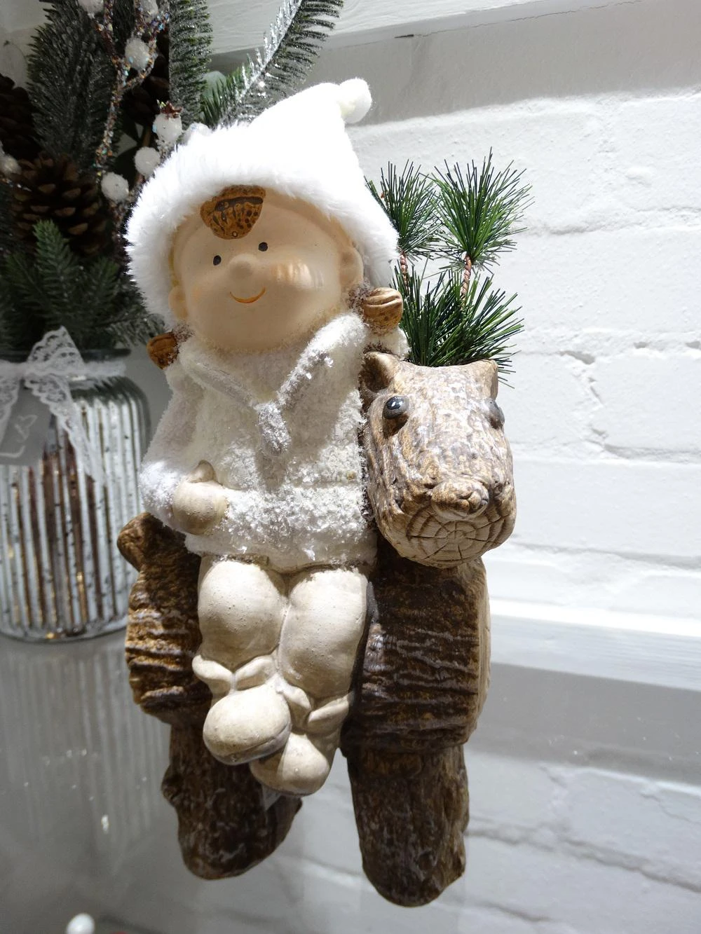 Children on Wooden Horse in Winter - Version 2 | Washington Lighting and Interiors Children on Wooden Horse in Winter Version 2 | Washington Lighting and Interiors