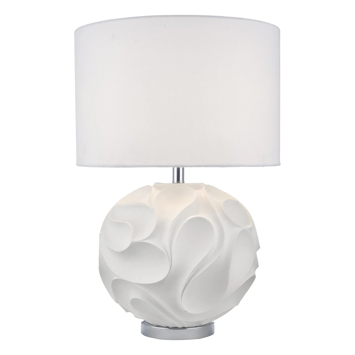 White Wave Round Table Lamp with Shade | Washington Lighting and Interiors White Wave Round Table Lamp with Shade | Washington Lighting and Interiors