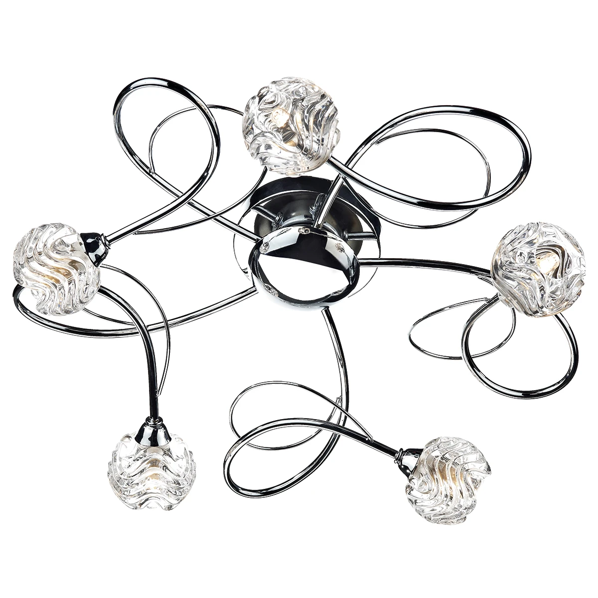 Modern Polished Chrome 5 Light Flush Mounted Ceiling Light | Washington Lighting and Interiors Modern Polished Chrome 5 Light Flush Mounted Ceiling Light | Washington Lighting and Interiors